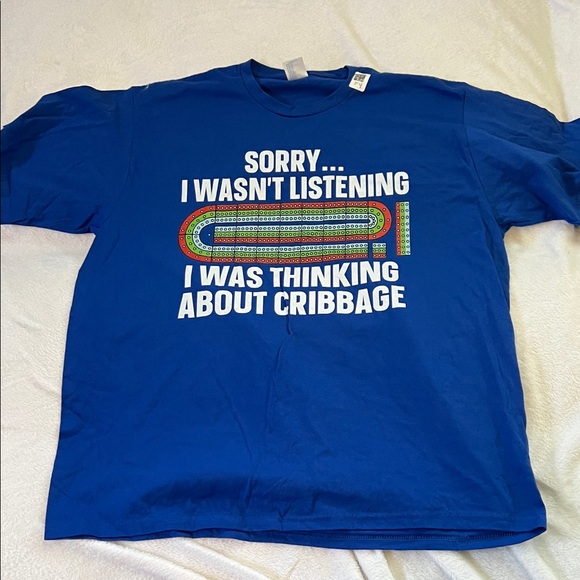 Port and Company Other - Cribbage Lover’s Blue Graphic T-Shirt (Men’s 2XL)